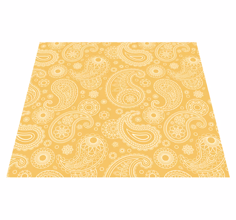 Gelber vinyl teppich im arabischen paisley design - TenStickers
