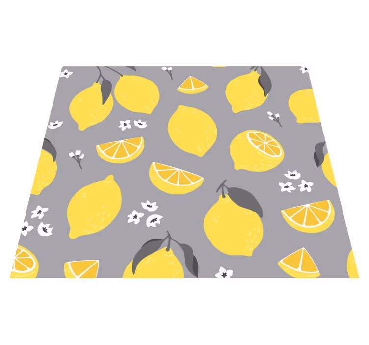 Vinyl teppich gelb tropischer zitronenlook - TenStickers