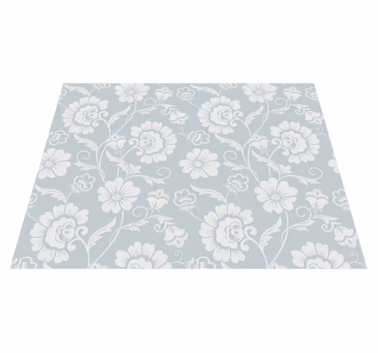 Weißer vinyl teppich mit "granny chic" blumenmuster - TenStickers