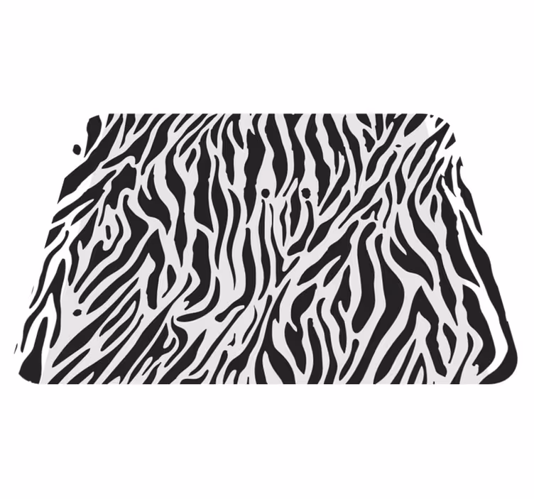 Vinyl teppich weiß im zebra-muster - TenStickers