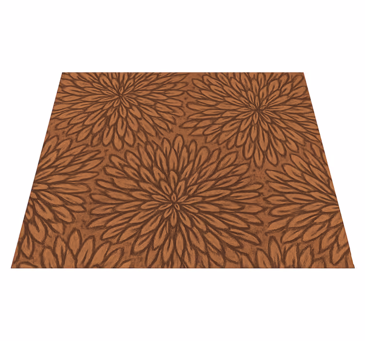 Vinyl teppich braun moderne korallenblüte burst - TenStickers