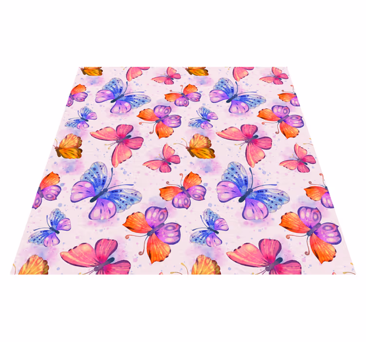 Vinyl teppich lila bunte aquarellmuster - TenStickers