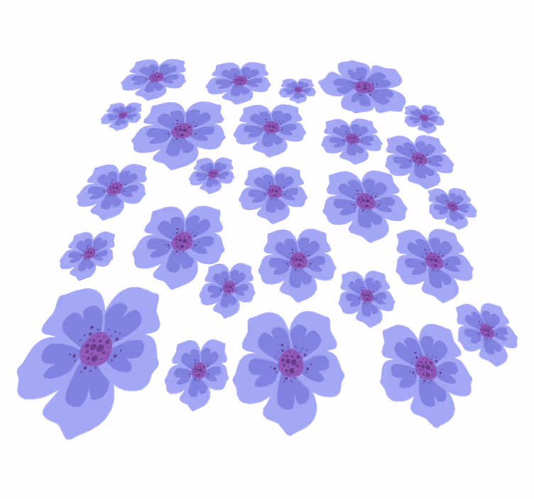 Vinyl teppich lila mit lila blumenmuster - TenStickers