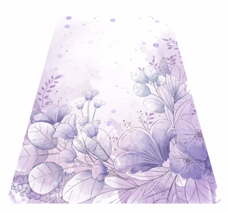 Vinyl teppich lila mit lila und blauen blumen - TenStickers