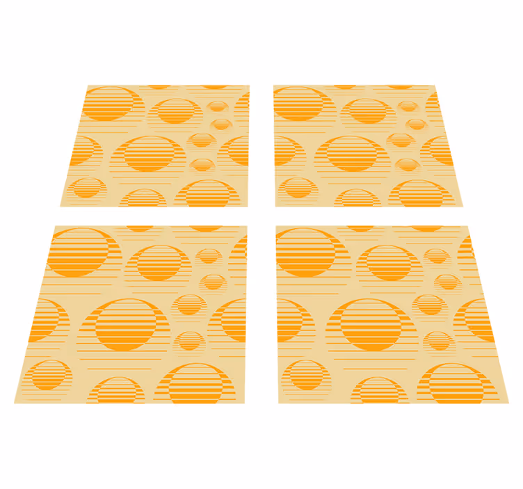 Vinyl teppich orange retro sonnenzeichnung - TenStickers