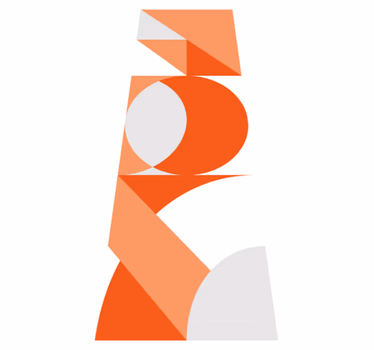Vinyl teppich orange mit orange-weißen farbblock - TenStickers