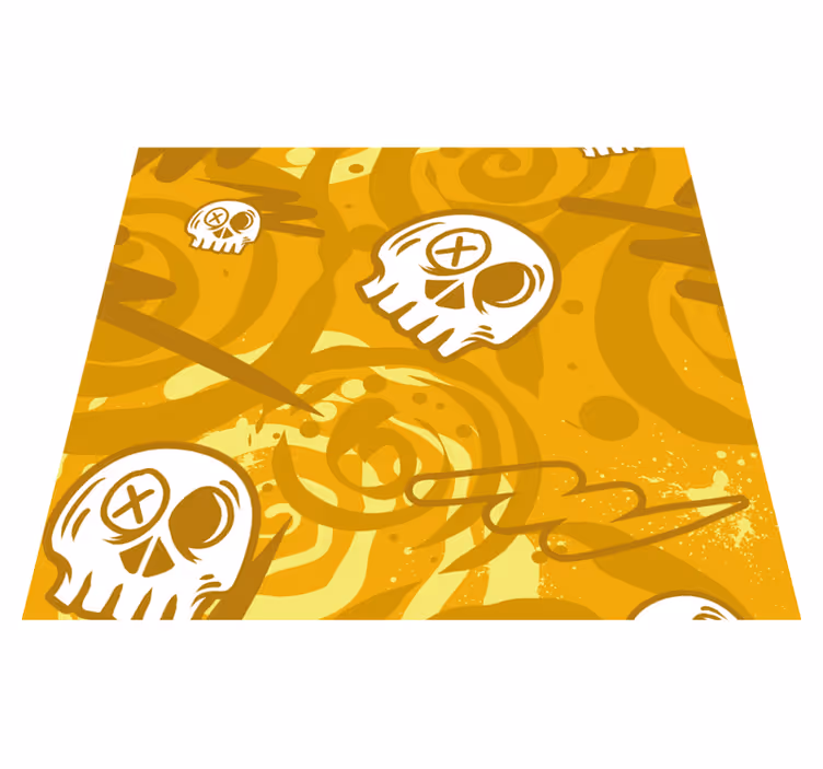 Vinyl teppich orange mit totenkopf-graffiti - TenStickers