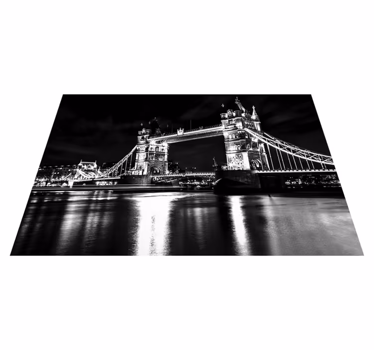 Vinyl teppich schwarz london bridge nacht - TenStickers