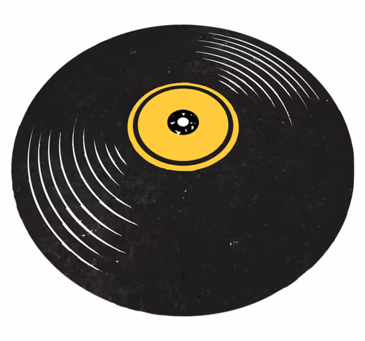 Vinyl teppich schwarz im vintage schallplattenstil - TenStickers