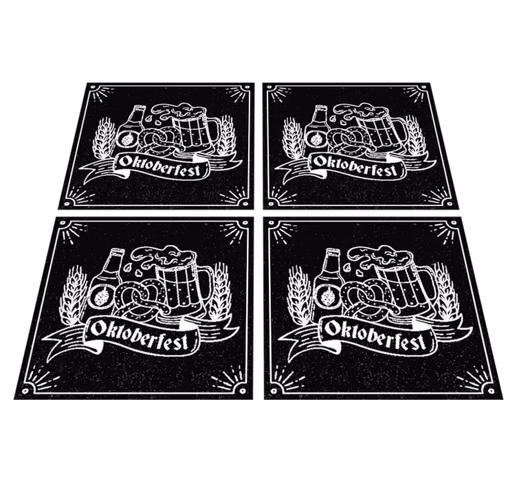Vinyl teppich schwarz für kaltes bier mit namen - TenStickers