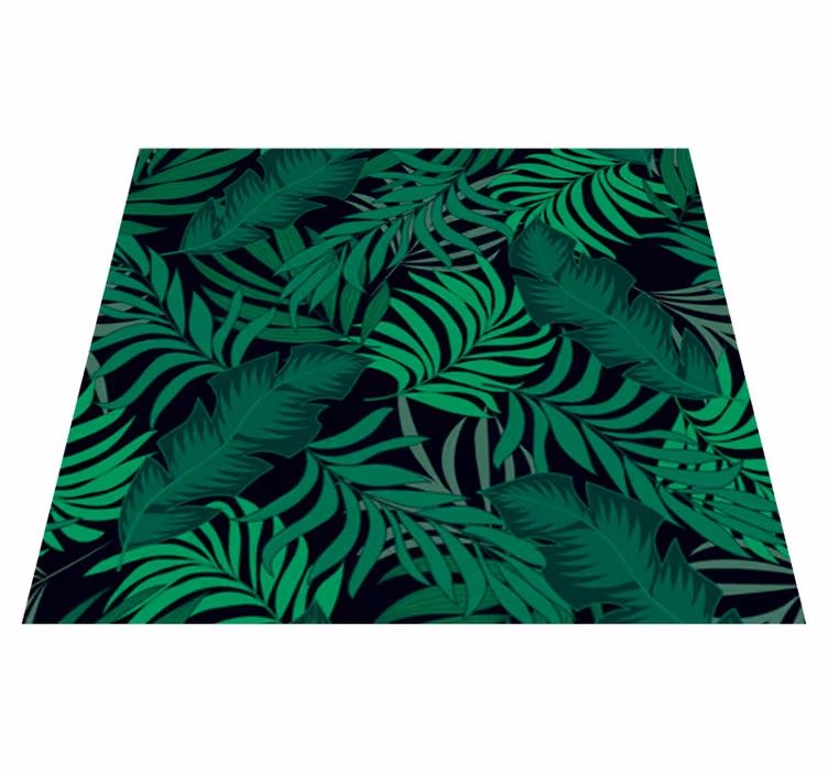 Vinyl teppich grün mit dschungelmotiv schlüssel - TenStickers