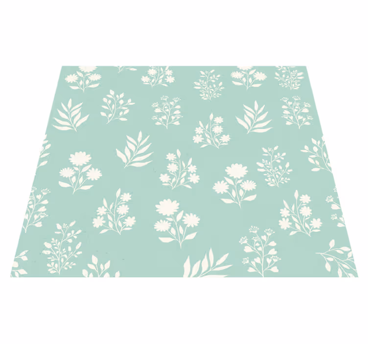 Vinyl teppich grün mit kleinem blumenmuster - TenStickers