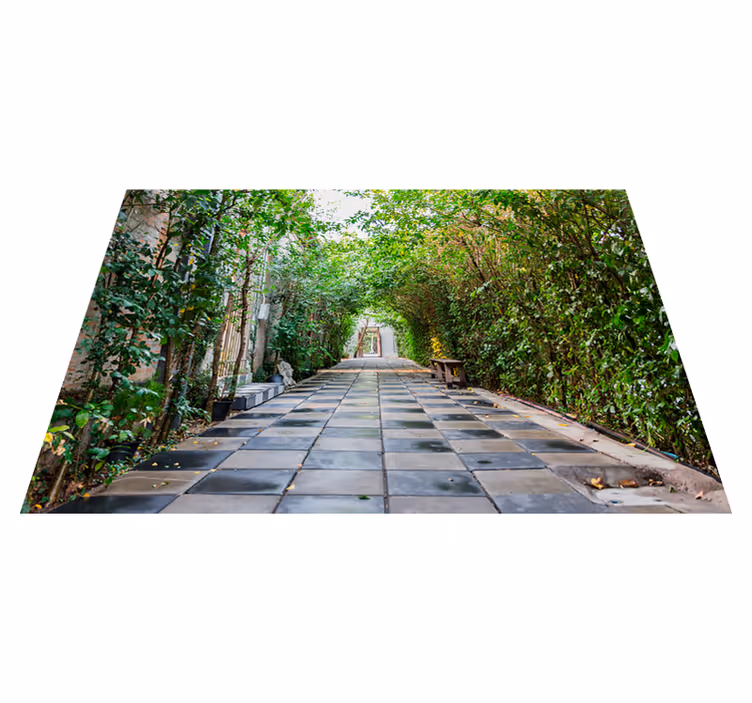 Vinyl teppich grün friedlicher gartenweg - TenStickers
