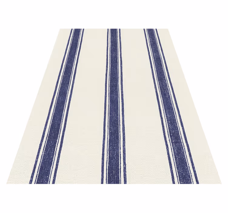 Vinyl teppich terrasse mit senkrechten blauen linien - TenStickers