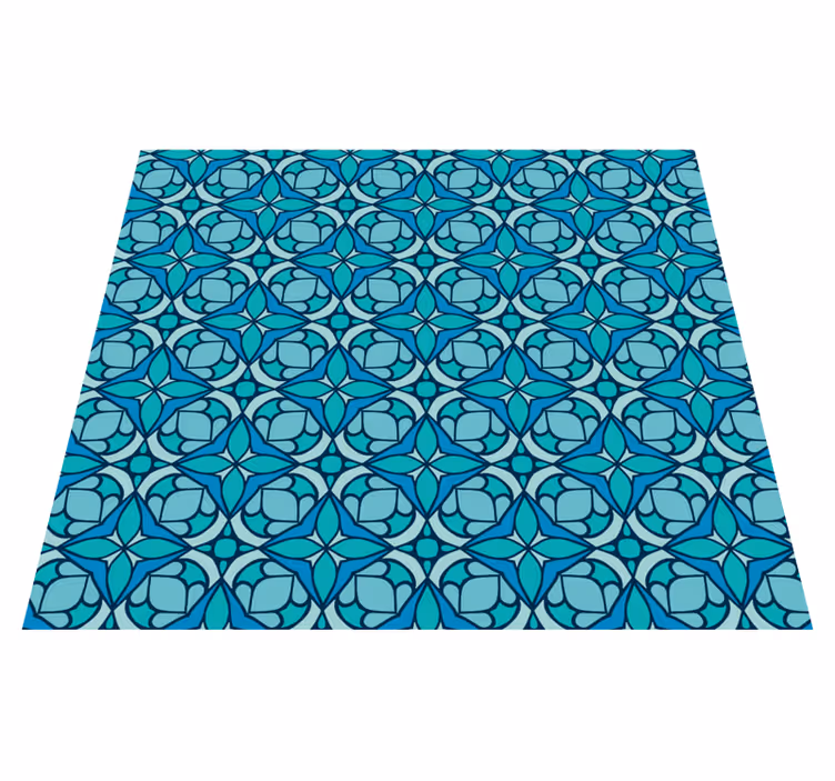 Vinyl teppich terrasse und blaue badezimmer tapete - TenStickers