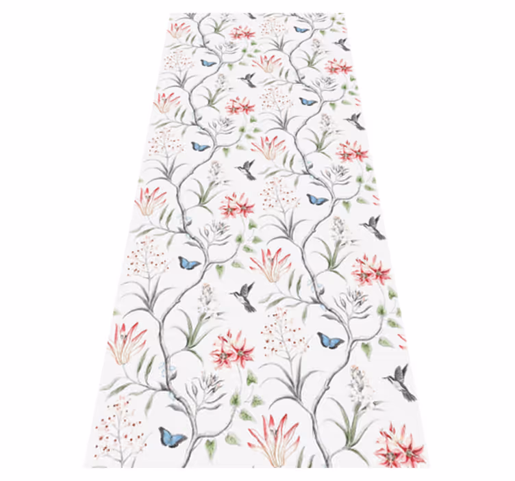 Vinyl teppich terrasse mit vogel und schmetterling motiv - TenStickers
