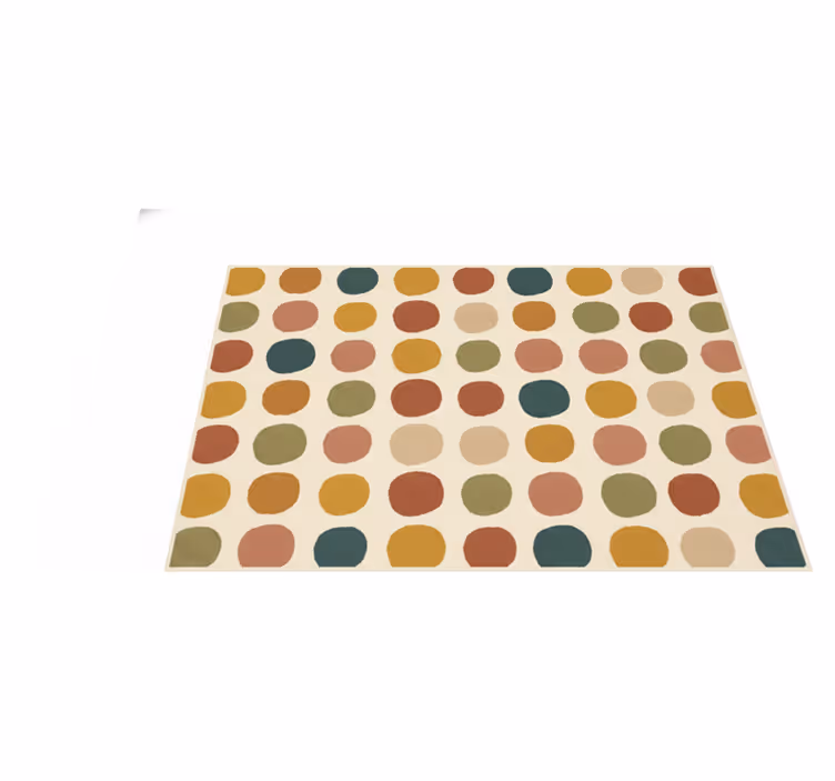 Vinyl teppich rot mit buntem boho punktmuster - TenStickers