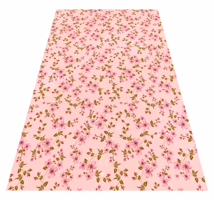 Vinyl teppich rosa mit aquarell pinken blumen - TenStickers