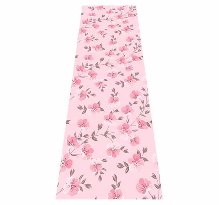 Vinyl teppich rosa mit süßen pinken blumen - TenStickers