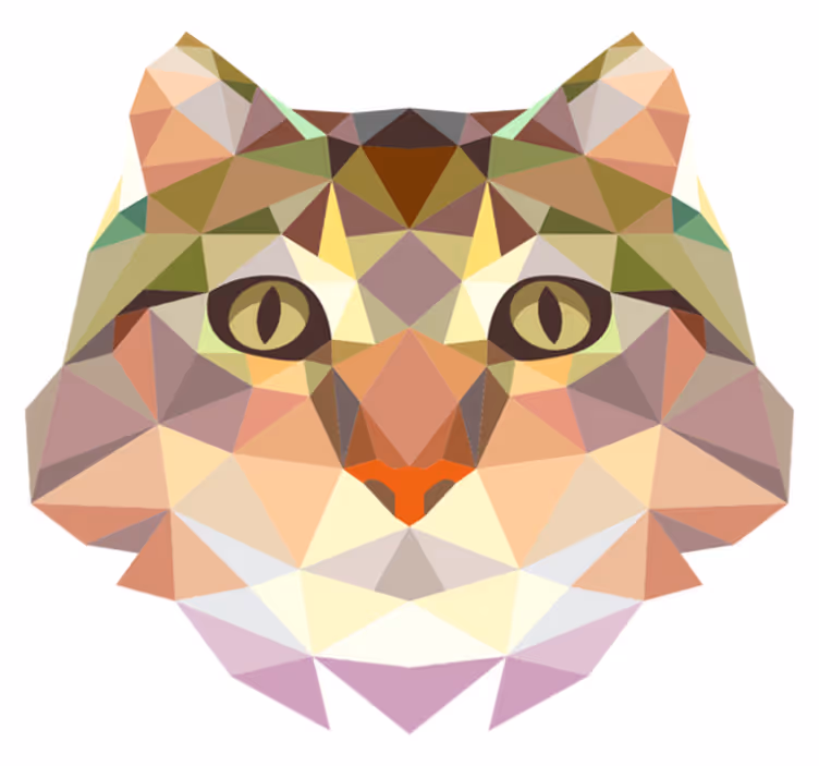 Erstaunlicher geometrischer katzenförmiger vinylteppich - TenStickers