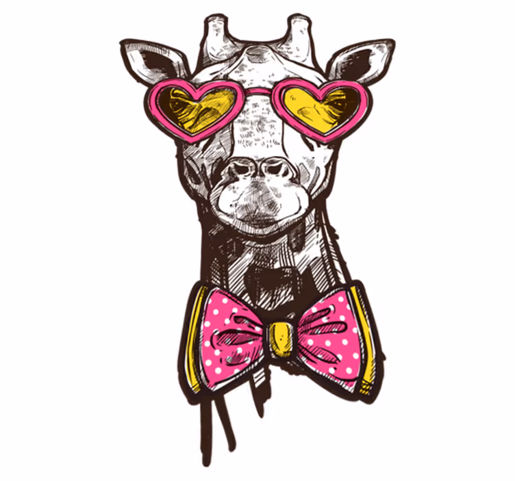 Originelle hipster giraffe vinyl teppich - TenStickers