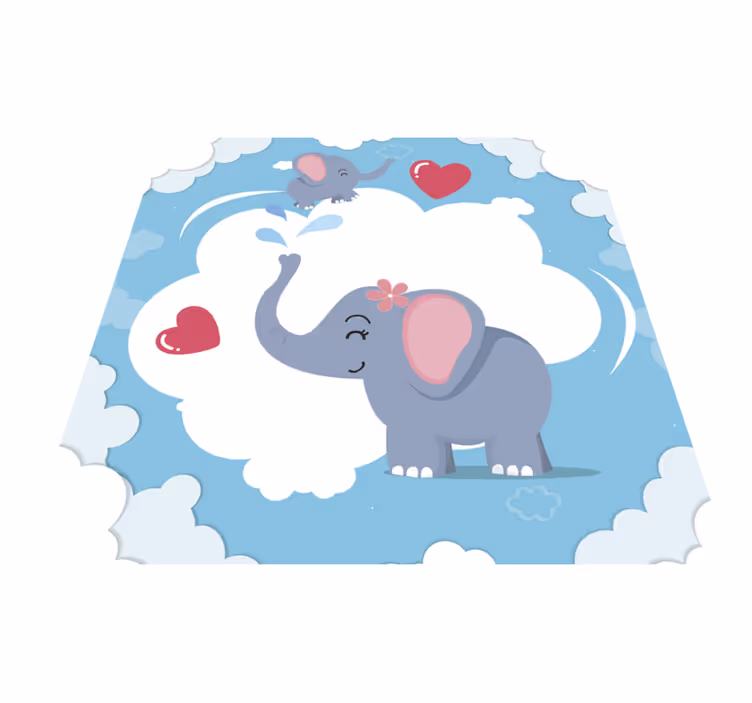 Vinylteppich Baby bezaubernde Elefantenwolkenlandschaft - TenStickers