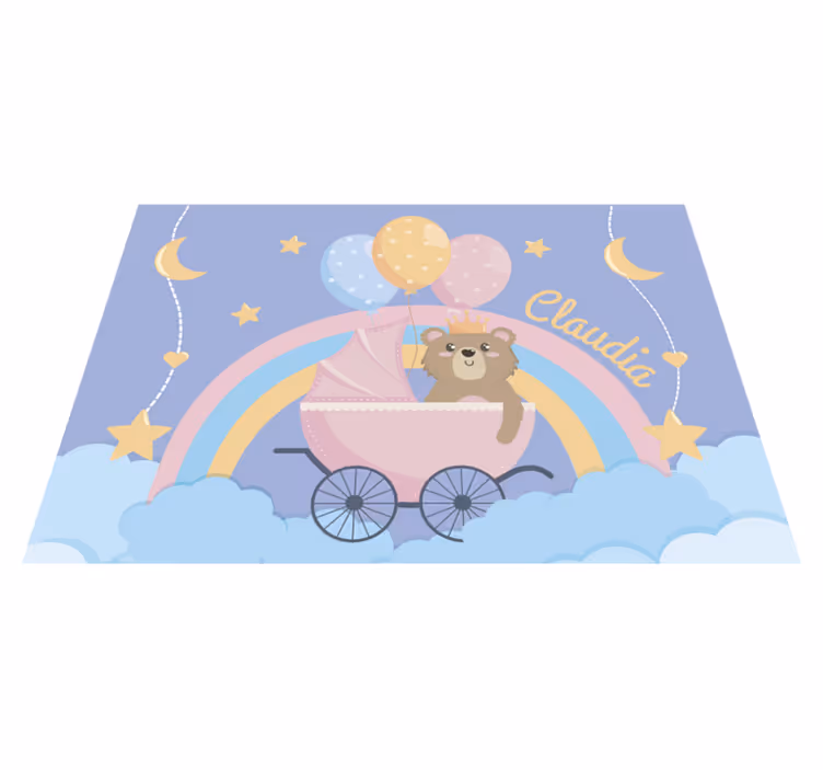 Personalisierter bär babys vinyl teppich - TenStickers
