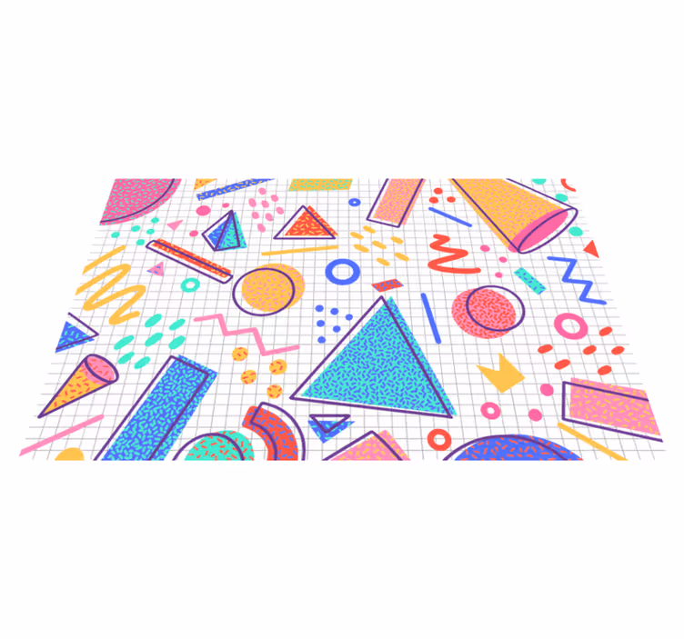 Geometrischer vinylteppich im retro-memphis-stil - TenStickers