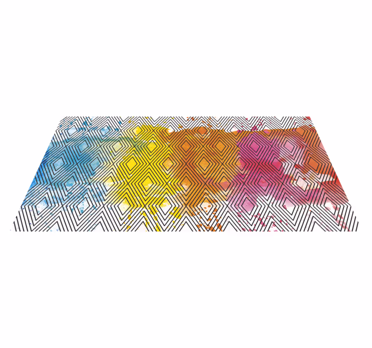 Geometrische aquarelldiamanten des vinylteppichs - TenStickers