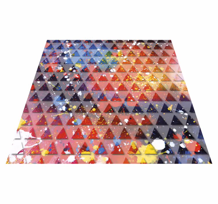 Vinyl Teppich geometrisch abstraktes Dreiecksmosaik - TenStickers