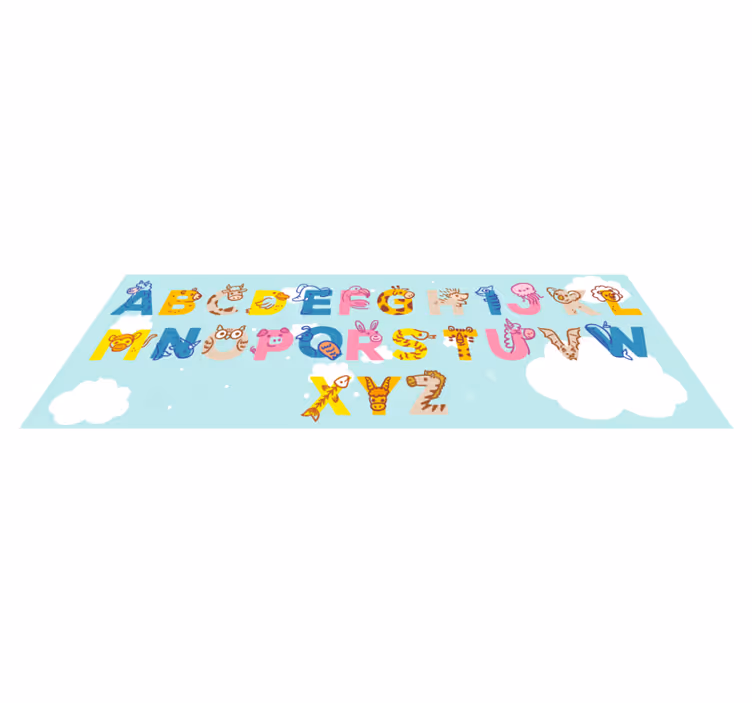Wunderbare kinder vinyl alphabet teppich mit tieren - TenStickers