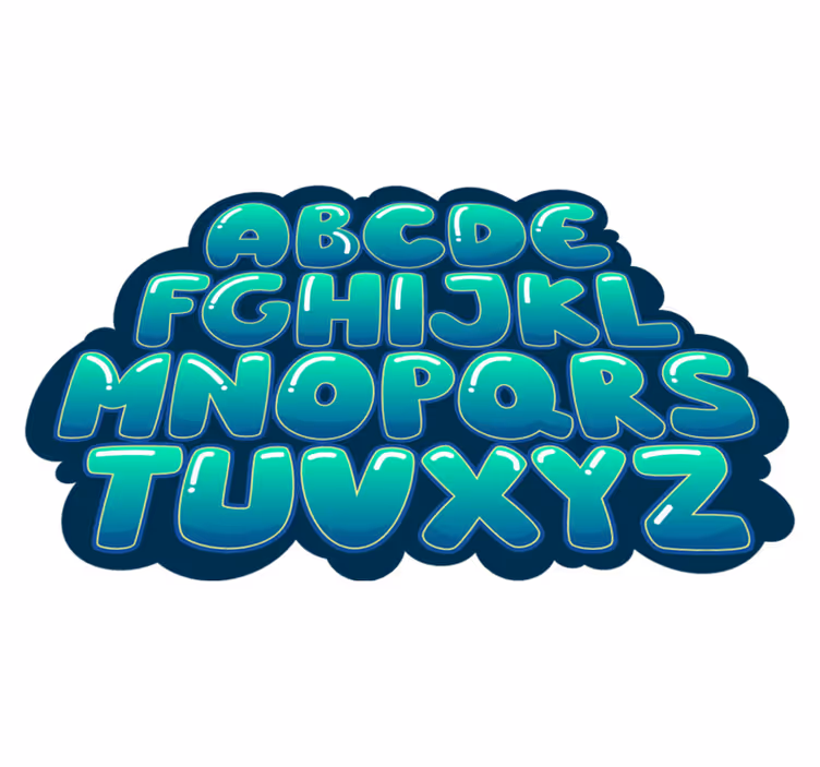 Vinyl Teppich Alphabet alphabet-wolke - TenStickers