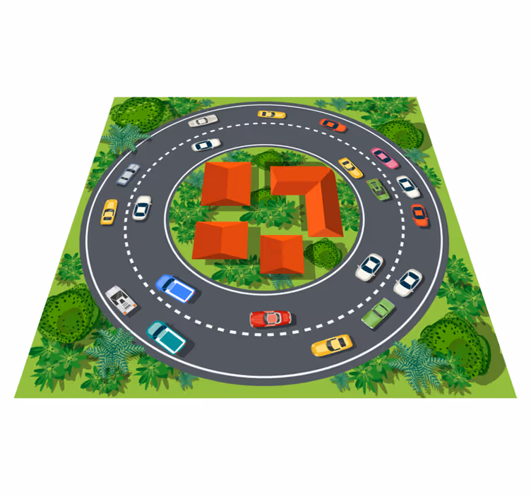 Vinyl Teppich kindlich spielerische schaltung - TenStickers