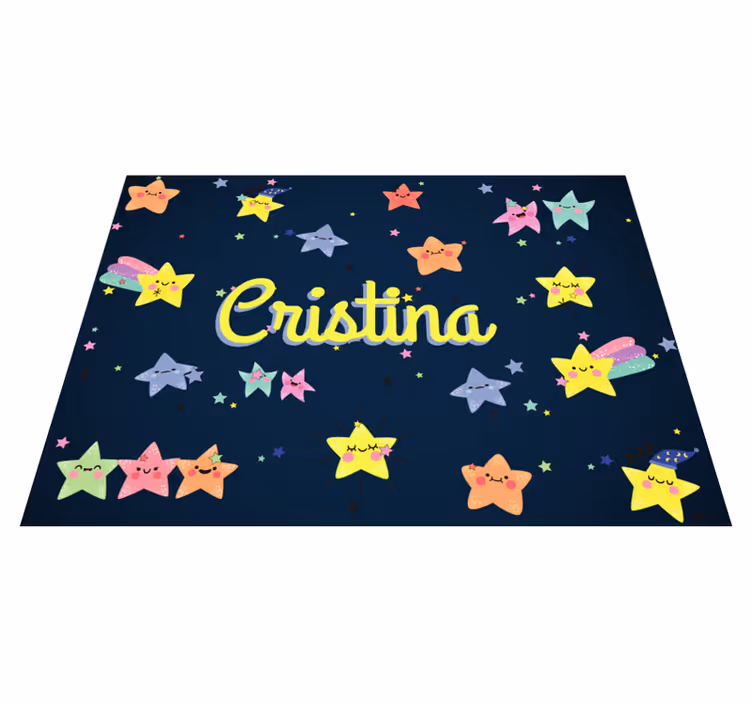 Vinyl Teppich mit Namen personalisierter sternenhimmel - TenStickers