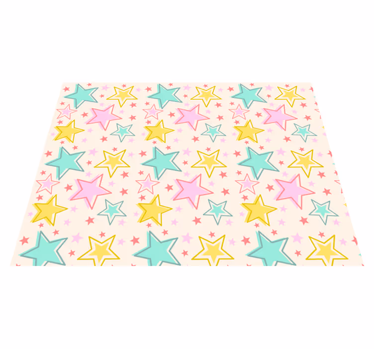 Wunderbare kinder bunte sterne vinyl teppich - TenStickers
