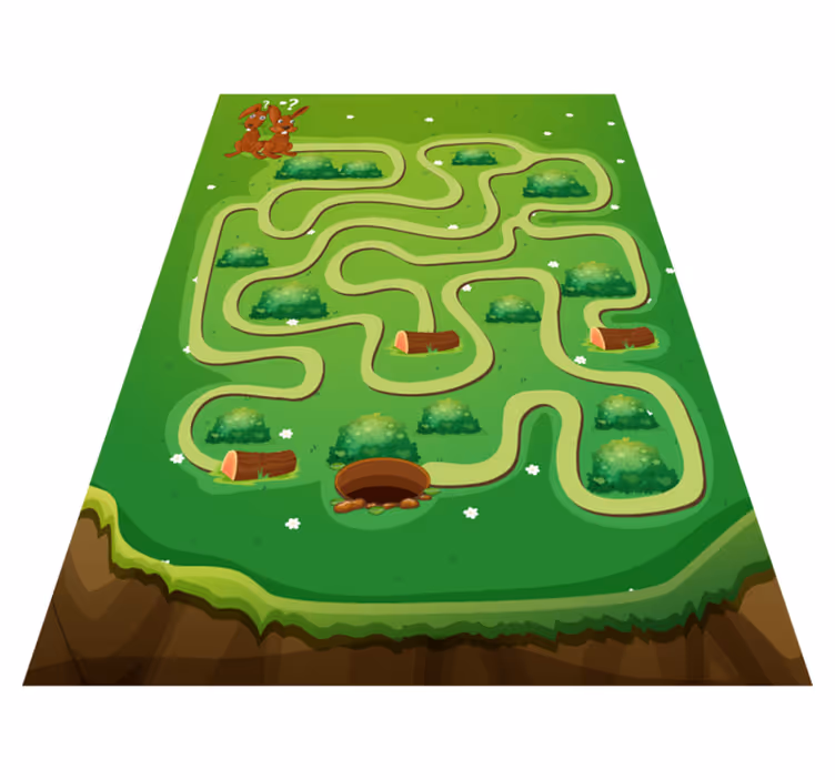 Fabelhafter labyrinth spiel vinyl teppich - TenStickers