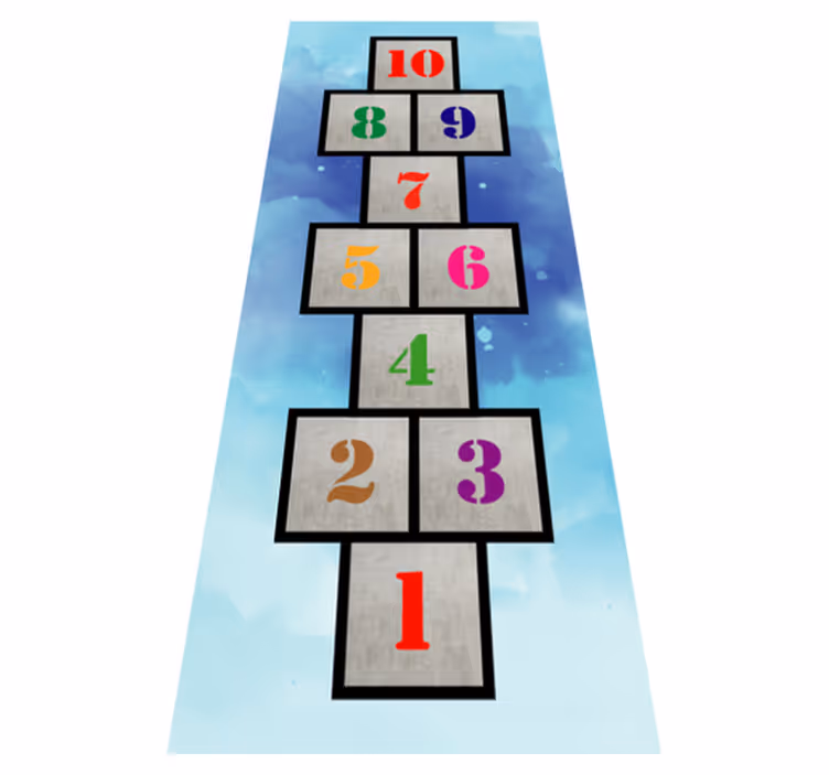 Kindheit hopse vinyl teppich spiel - TenStickers