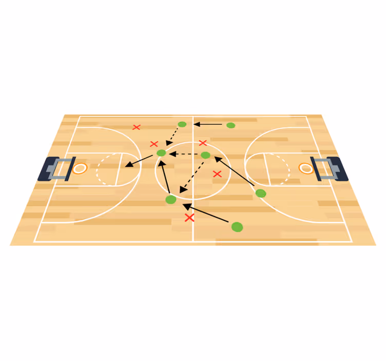 Vinyl teppich basketballplatz spielen - TenStickers