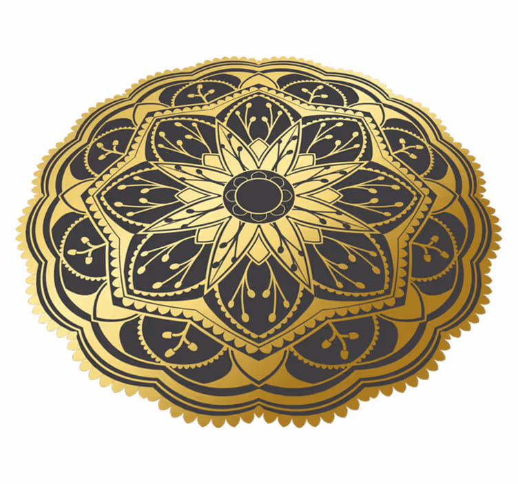 Golden effekt blume mandala vinyl teppich - TenStickers