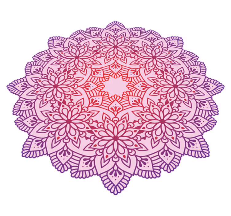 Elegante blume bunte mandala vinyl teppich - TenStickers