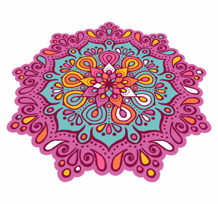 Floraler mandala vinyl teppich - TenStickers