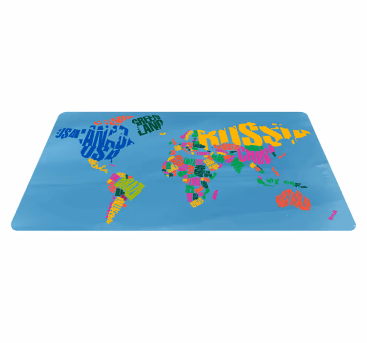 Wunderschöne farbige länder weltkarte vinyl teppich - TenStickers
