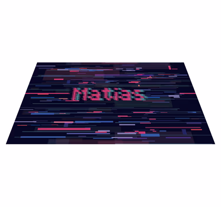 Moderner glitch teppich mit namen - TenStickers