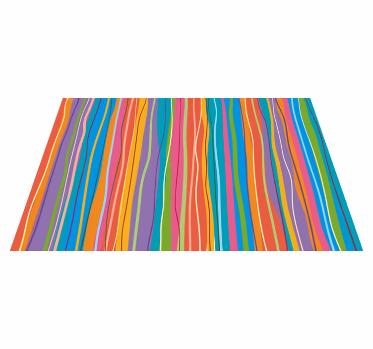 Atemberaubender farbiger streifen moderner vinylteppich - TenStickers