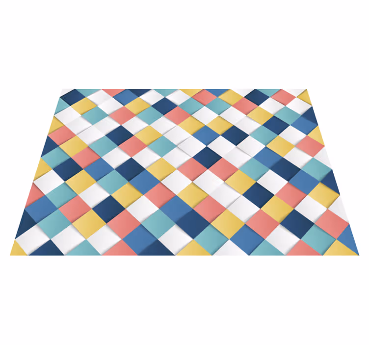 Wunderbare 3d-quadrate mosaik vinyl teppich - TenStickers