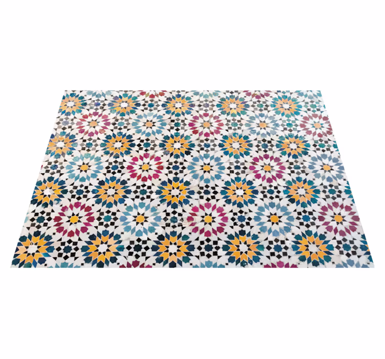 Blumen Teppich aus Vinyl mit Mosaikmuster - TenStickers