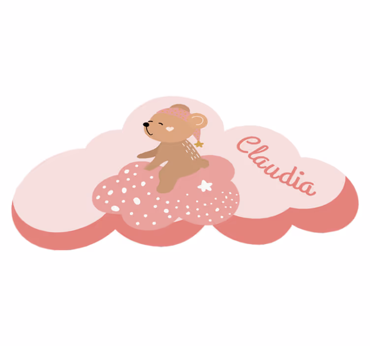 Personalisierter rosa Vinylteppich für Kinder - TenStickers