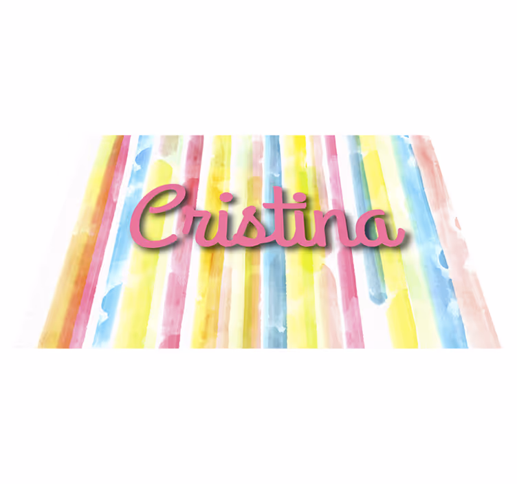 Aquarell gestreifter Teppich mit Namen - TenStickers