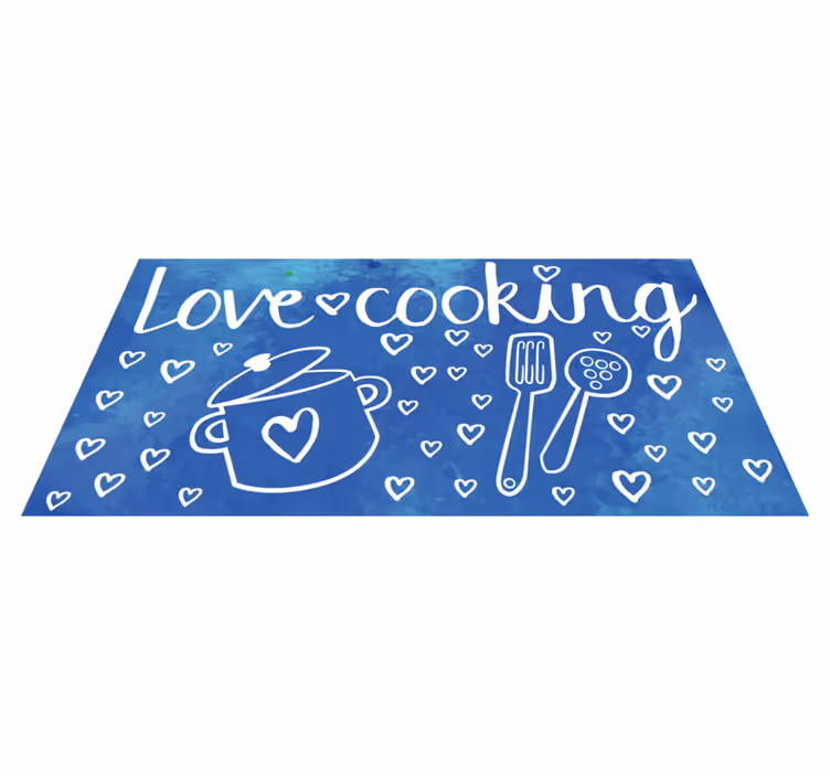 Vinyl Teppich - Love Cooking  - TenStickers