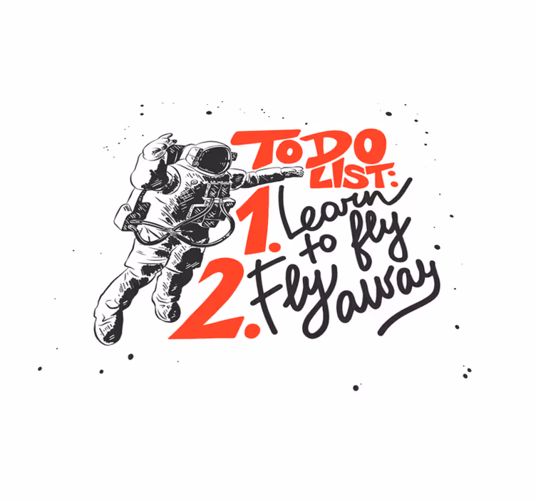 Vinyl Teppich Text astronauten-to-do-liste - TenStickers